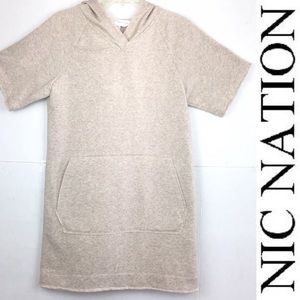 NIC NATION Raw Edges Hoodie Sweatshirt-Dress Size XS